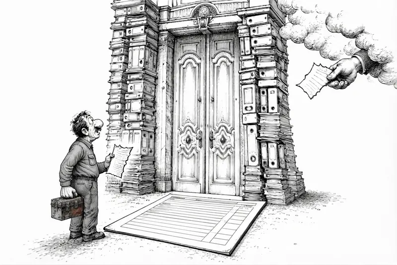 Illustration à l’encre du livre Moi, fonctionnaire