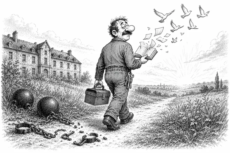 Illustration à l’encre du livre Moi, fonctionnaire